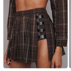 Dolls Kill Poster Girl Pleated Mini Skirt Medium